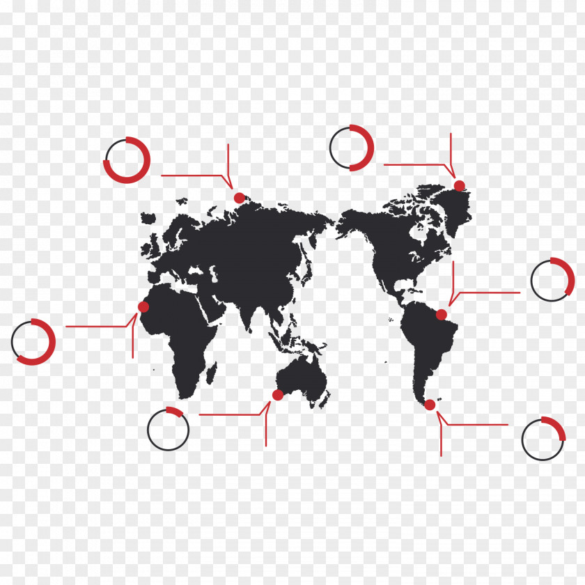 Gray Business Map World Globe PNG