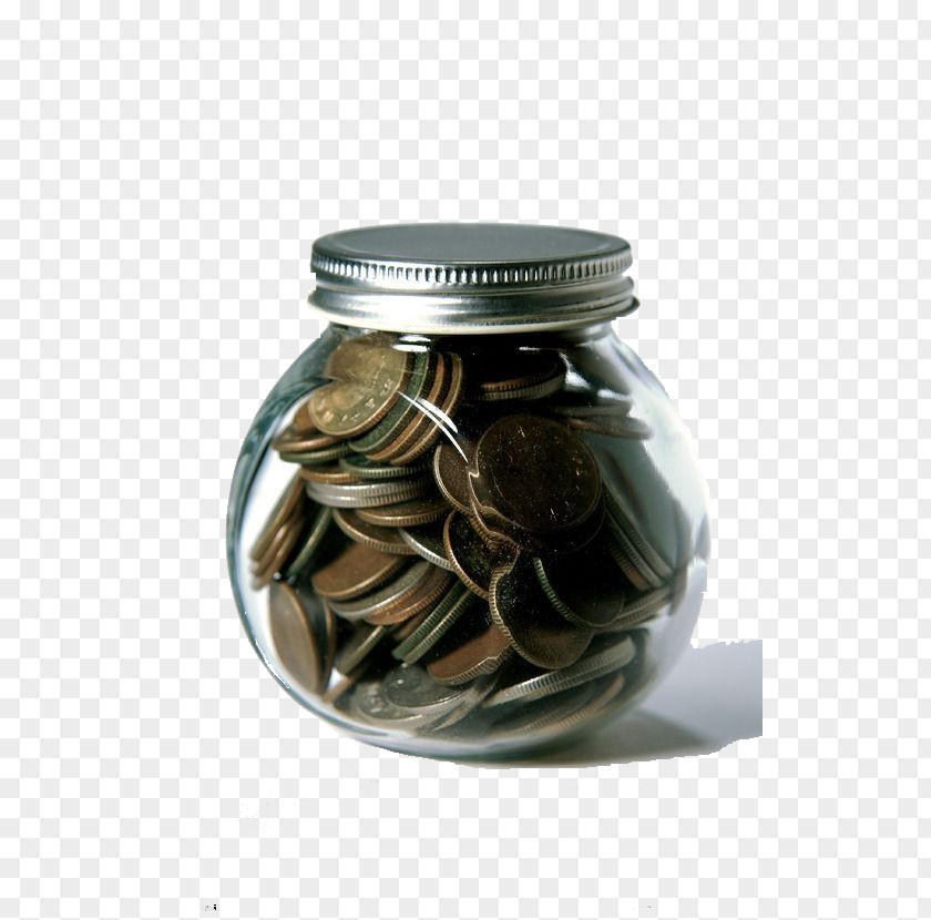 Jar Of Coins Coin Glass Transparency And Translucency PNG