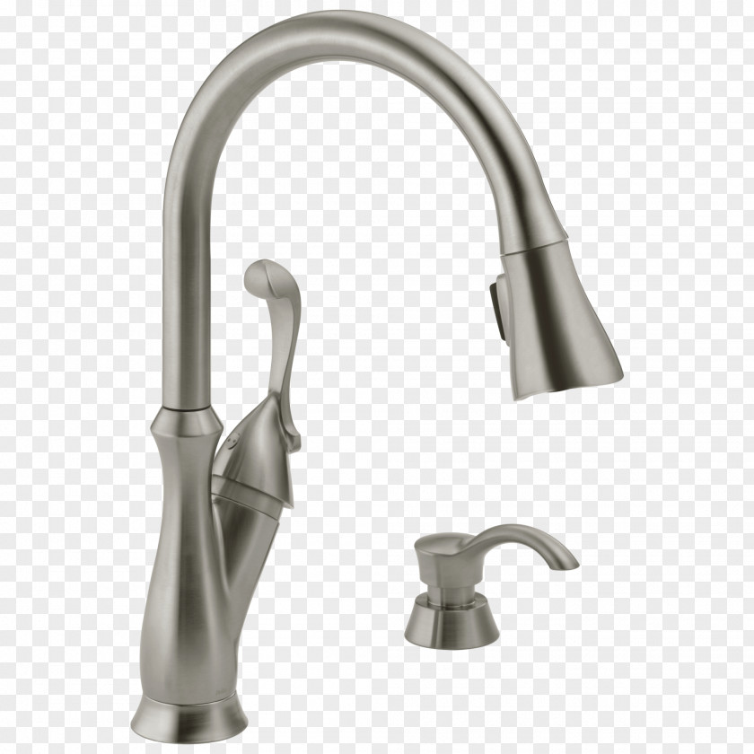 Kitchen Tap Handle Stainless Steel Delta Faucet Company PNG