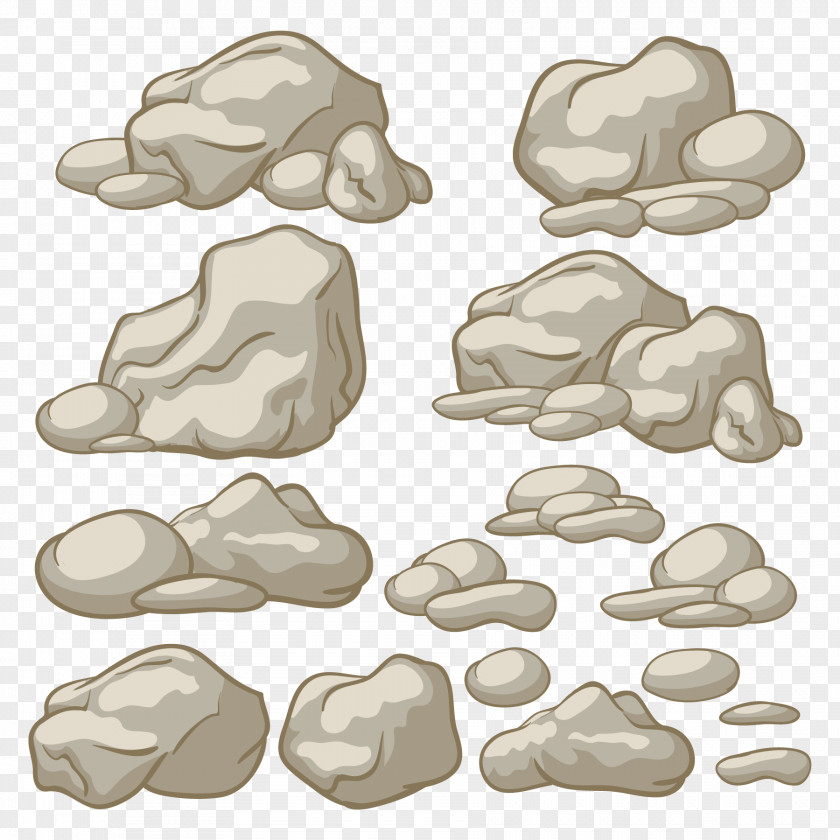 Vector Cartoon Stone Rock Boulder PNG