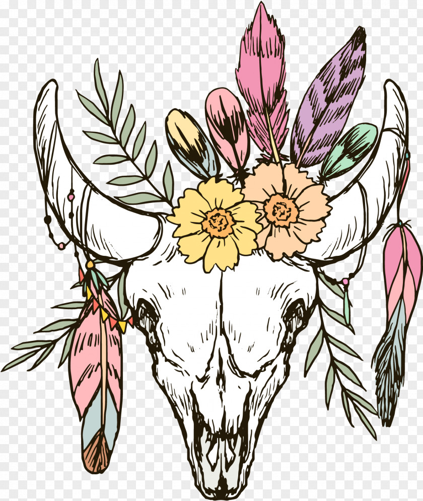 Vector Goat Head Calavera Skull Euclidean PNG