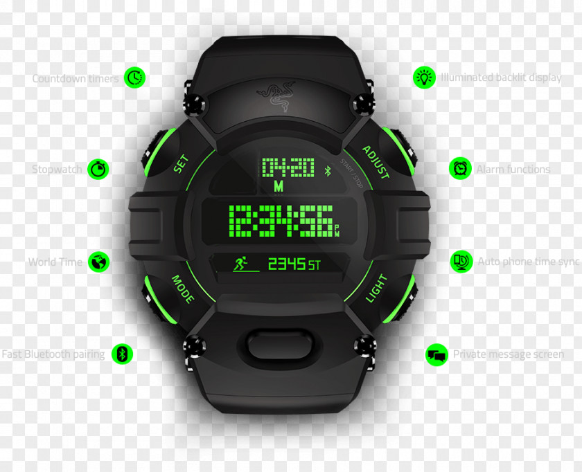 Watch Razer Nabu Forged Edition Black Malaysia Smartwatch Wearable Technology PNG