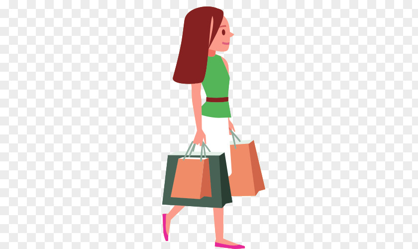 Woman Shopping Material Drawing PNG