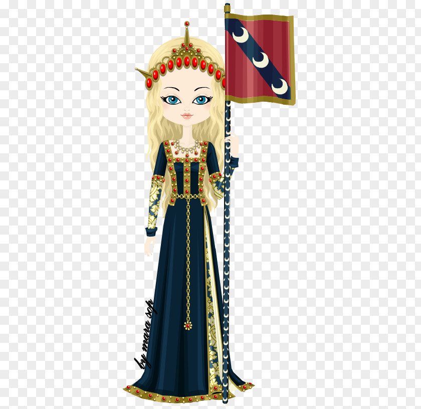 Symbols From The Middle Ages French Costume Doll Juliet Art Unicorn PNG