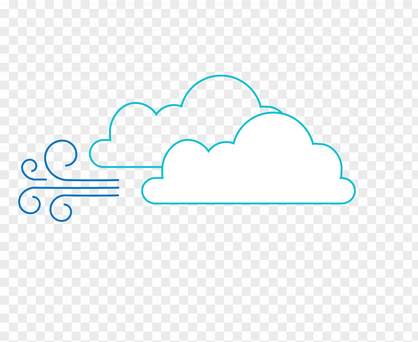 Vector Flat Wind Blowing Cloud Picture Brand Logo Blue Font PNG