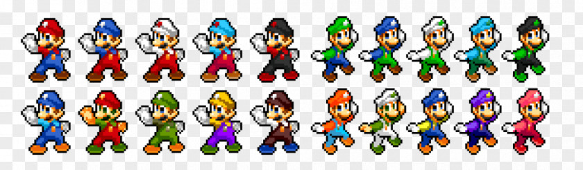 Mario Luigi Series Super Bros. 3 Pixel Art PNG