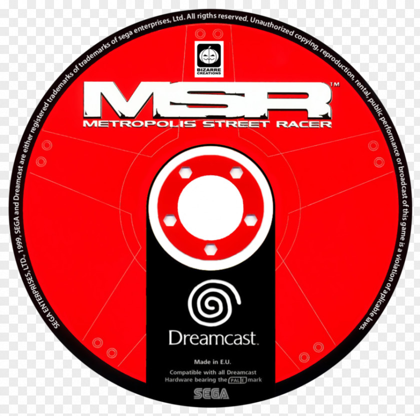 Dreamcast Compact Disc Metropolis Street Racer Midlife: A Beginner's Guide To Blur Going For It! PNG