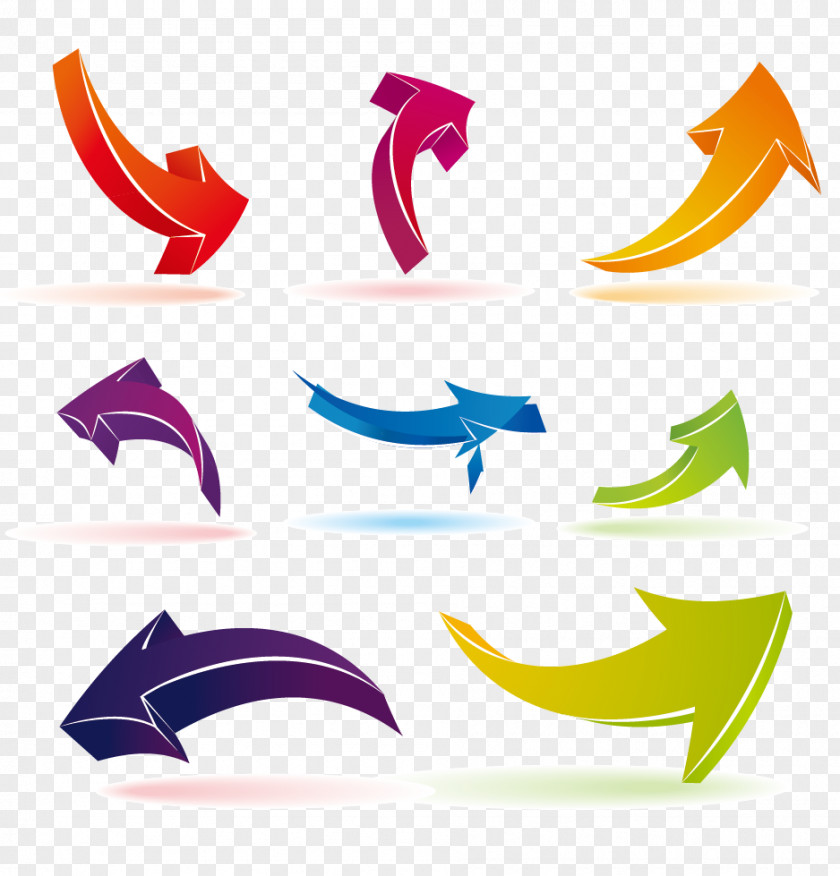 Color Three-dimensional Arrow Download Euclidean Vector Clip Art PNG