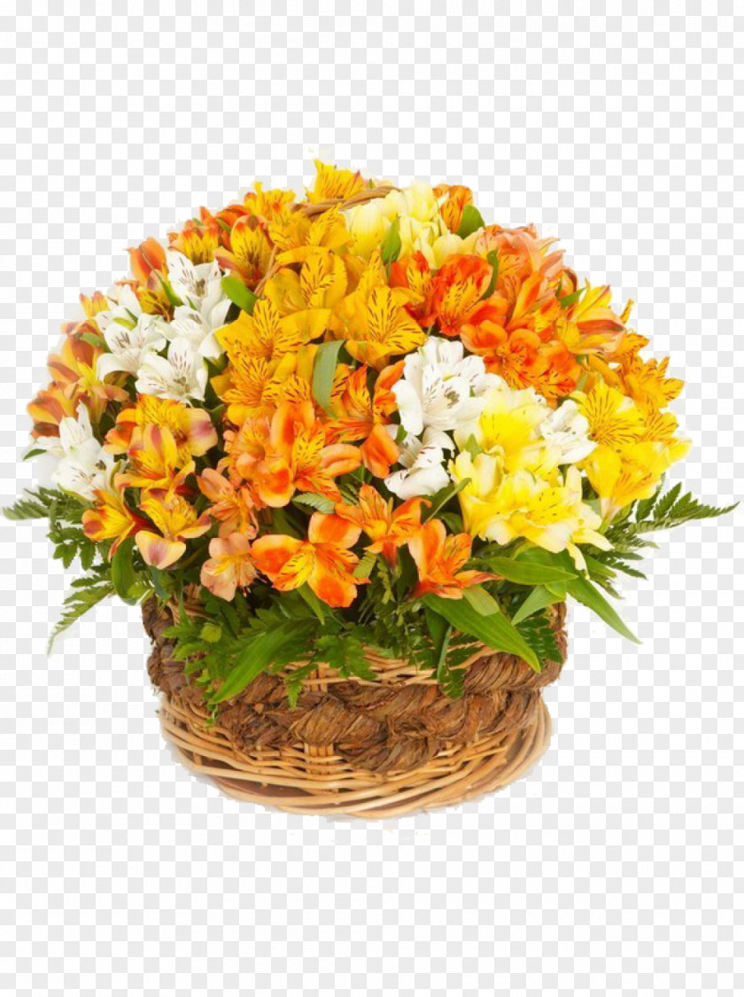 Flower Basket Bouquet Garden Roses Gift PNG
