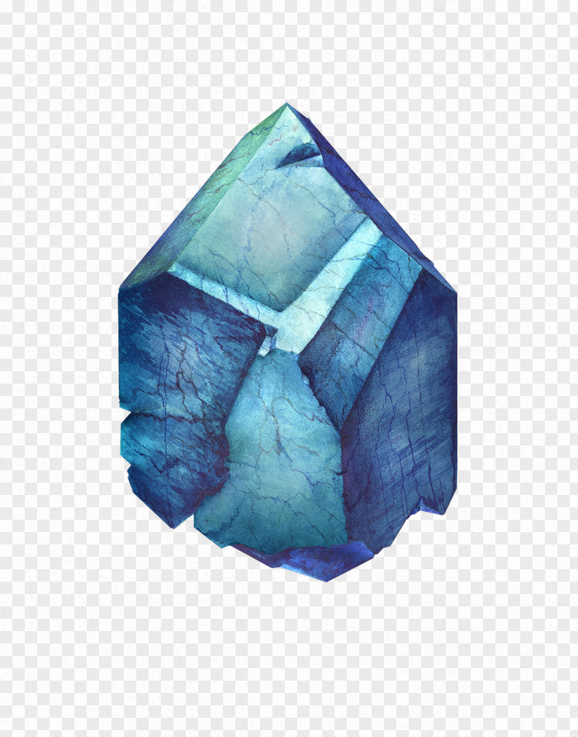 Painted Blue Stone Image Drawing Watercolor Painting Illustrator Mineral Illustration PNG