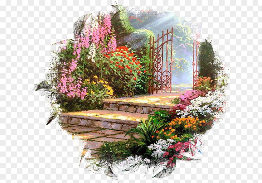 Ping Landscape Floral Design PNG