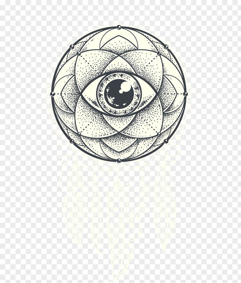 Vector Dreamcatcher Sacred Geometry Mandala Illustration PNG