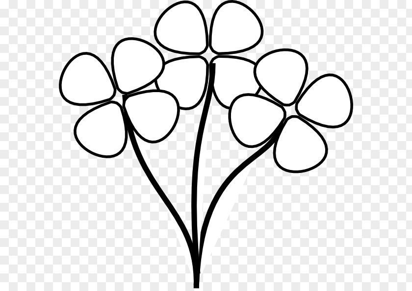Black And White Flower Art Clip PNG