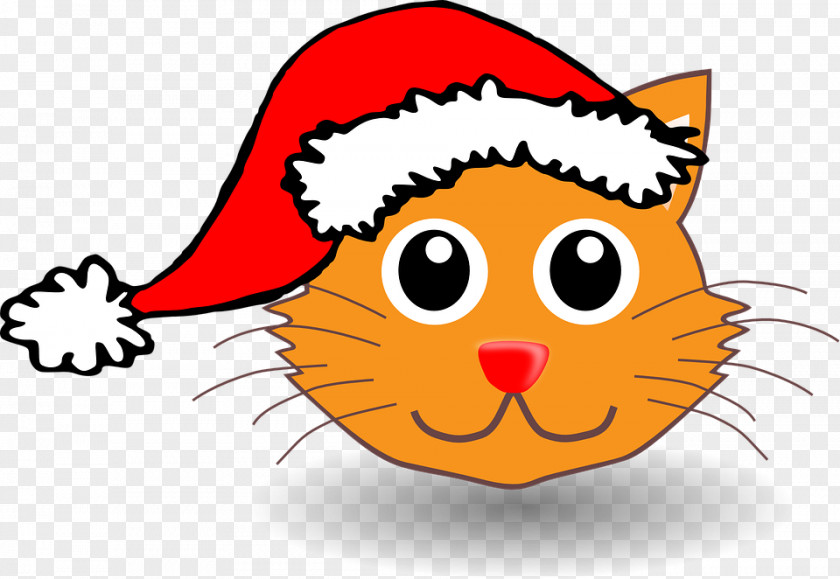 Christmas Kitten Santa Claus Cat Clip Art PNG