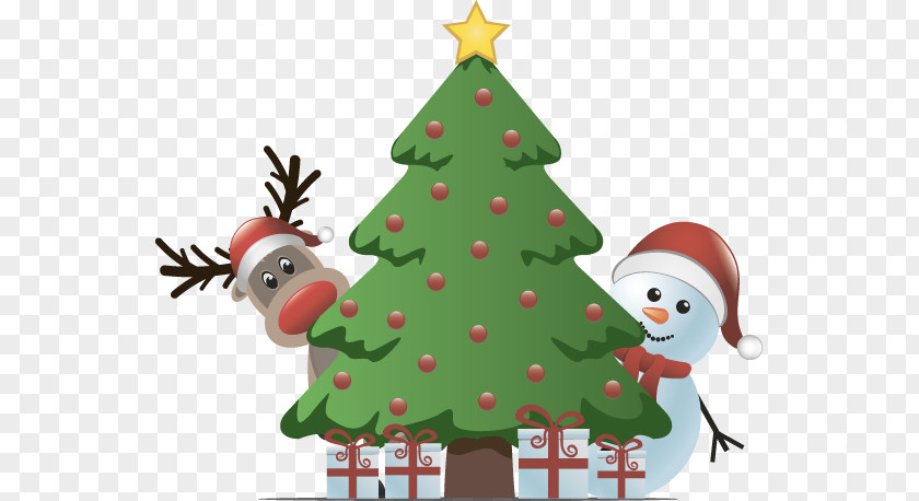Christmas Tree Rudolph Reindeer Santa Claus PNG
