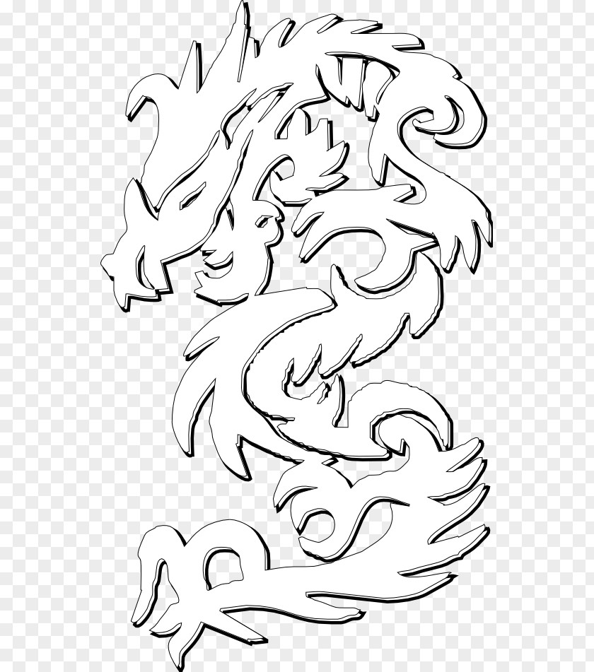 Dragon Line Art Drawing Inkscape Clip PNG