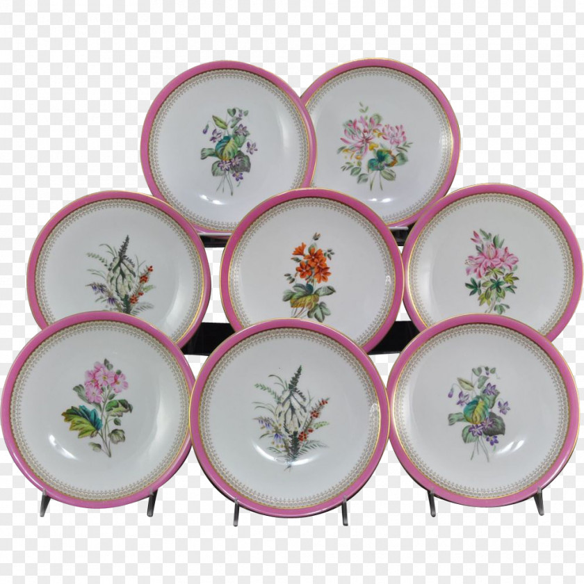Hand-painted Flower Material Plate Porcelain Tableware PNG