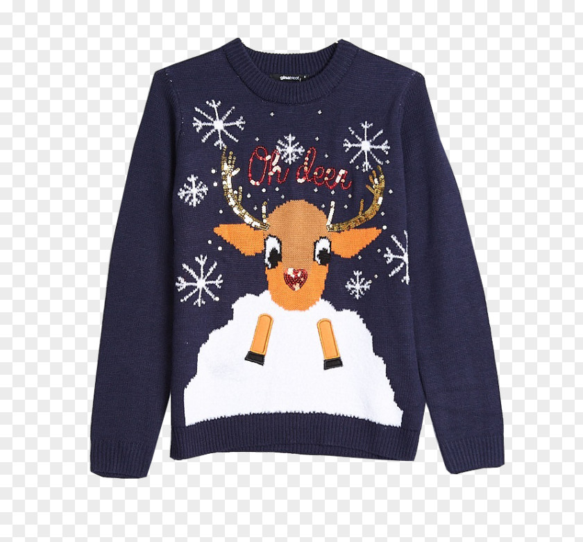 T-shirt Sweater Reindeer Knitting Christmas PNG