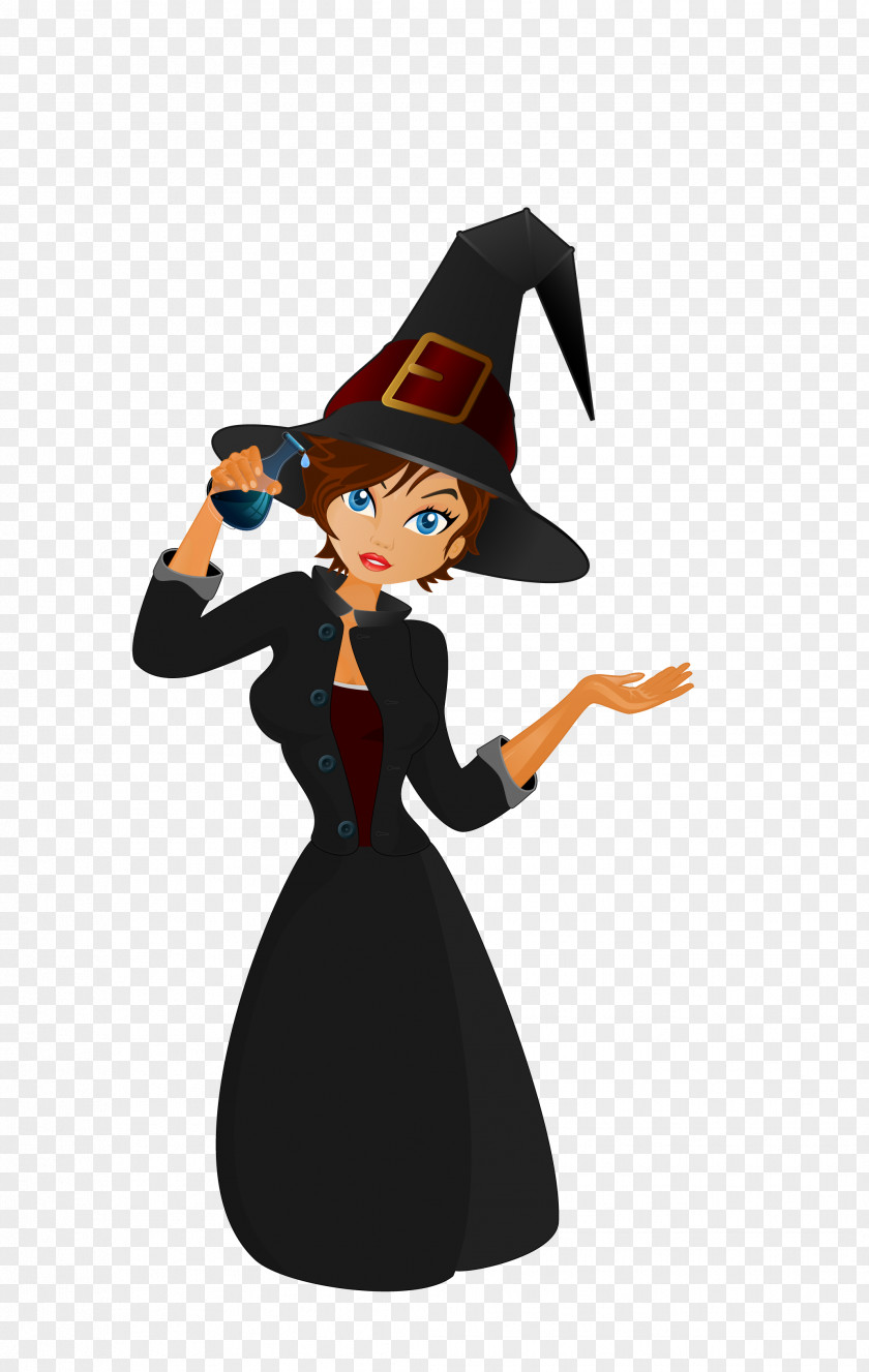 Vector Black Cartoon Little Witch Boszorkxe1ny Wu PNG