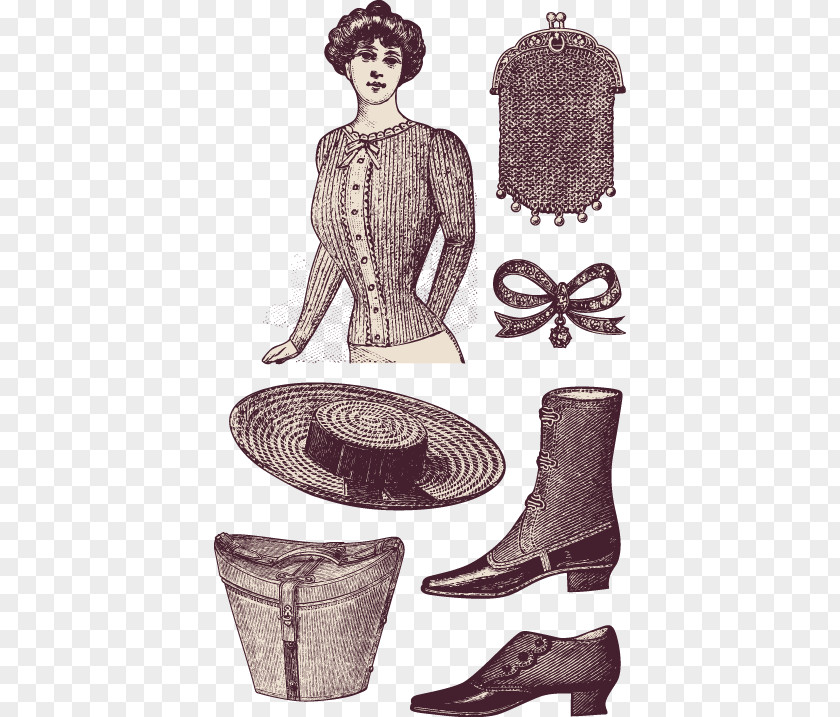 Women's Clothing Patterns 1900s Fashion Accessory Illustration PNG