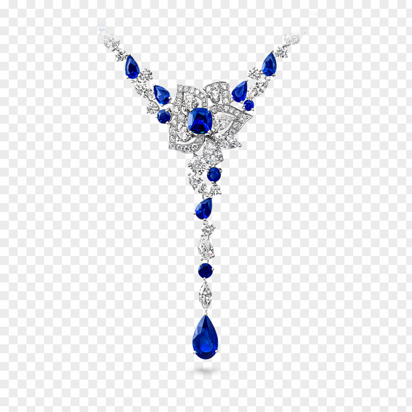 Graff Sapphire Necklace Jewellery Diamonds PNG