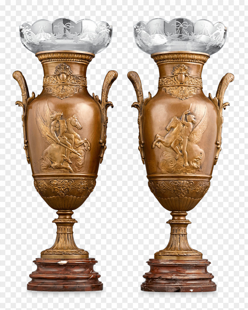 Vase Bronze Urn Louis XVI Style Brass PNG
