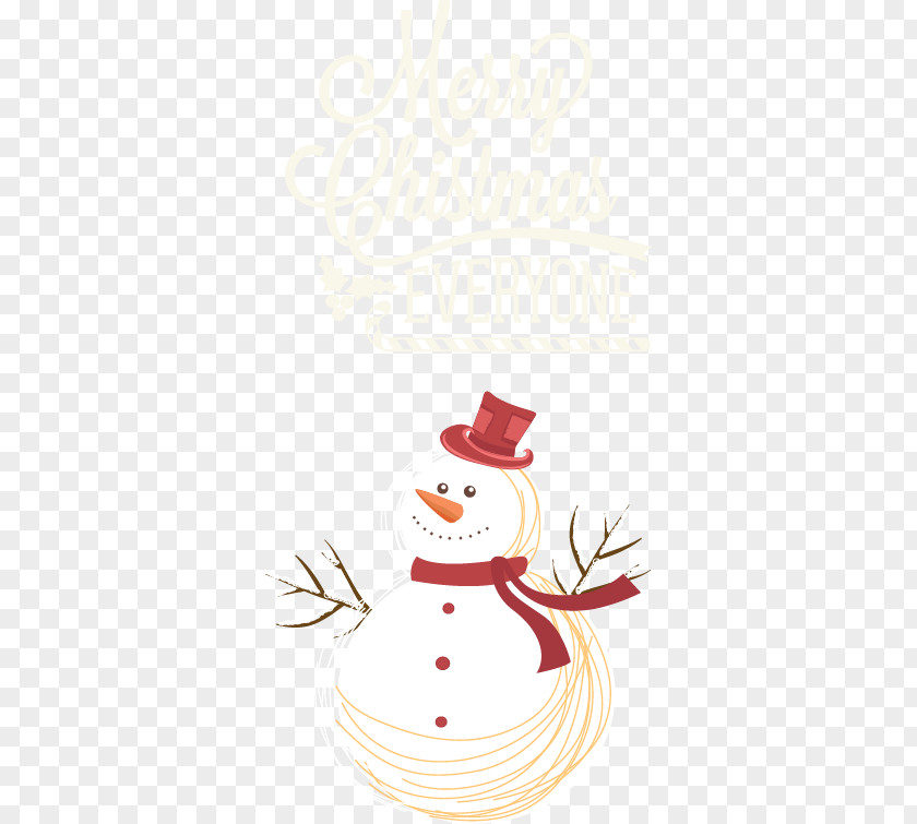 Vector Christmas And Snowman Poster Illustration PNG