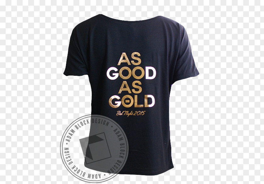 Gold Back T-shirt Logo Sleeve Font PNG