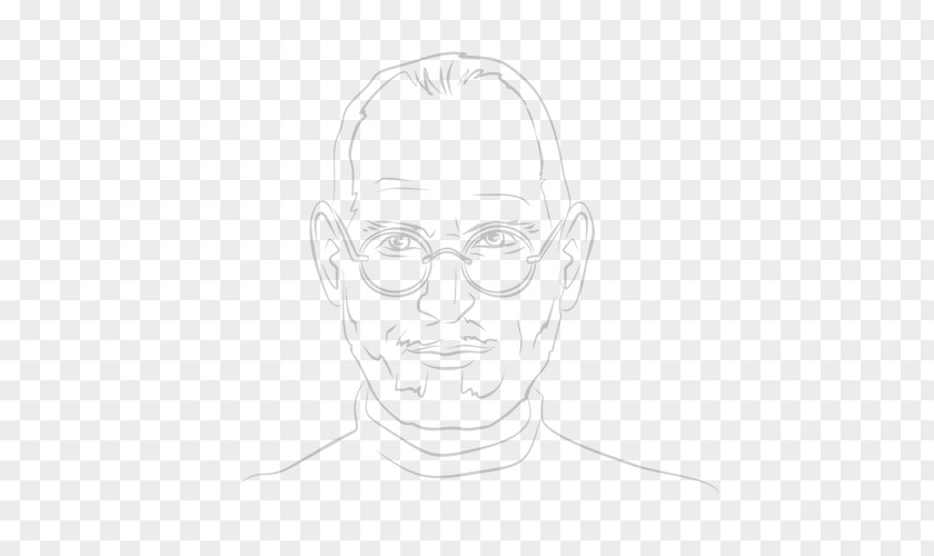Steve Jobs Drawing Line Art Portrait Sketch PNG