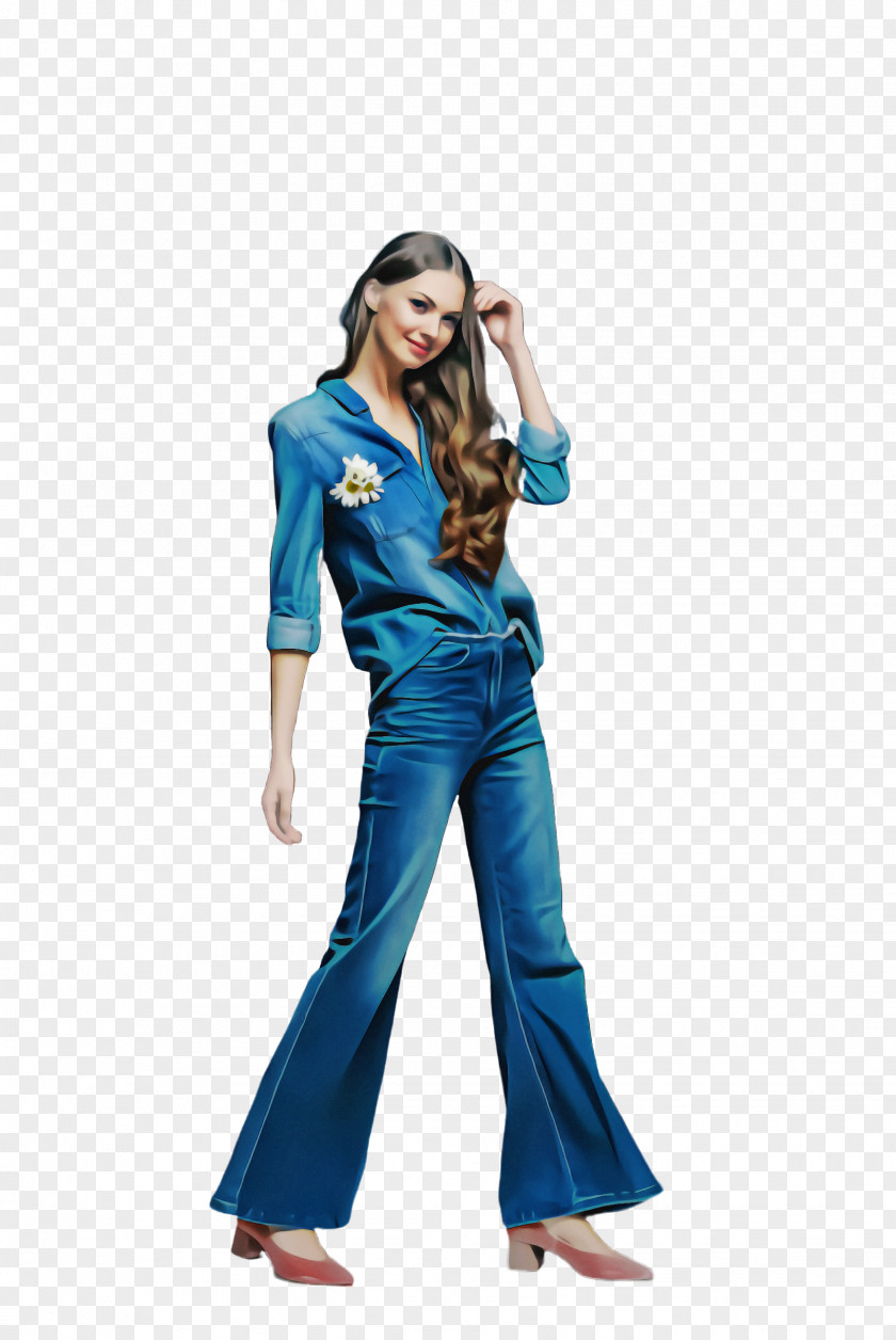 Trousers Denim Clothing Blue Turquoise Fashion Model Jeans PNG