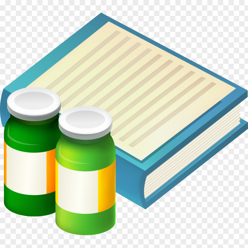 Bottles And Pattern Books Medicine PNG