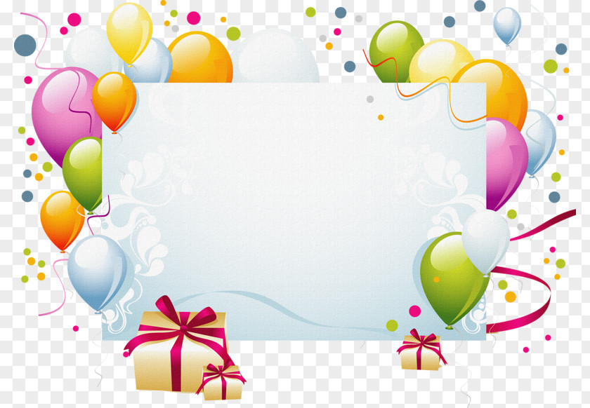 Colorful Balloons Card Birthday Clip Art PNG