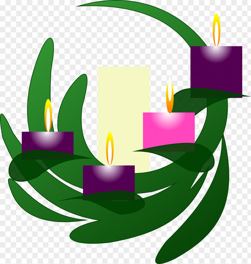 Potluck Advent Wreath Sunday Candle Clip Art PNG