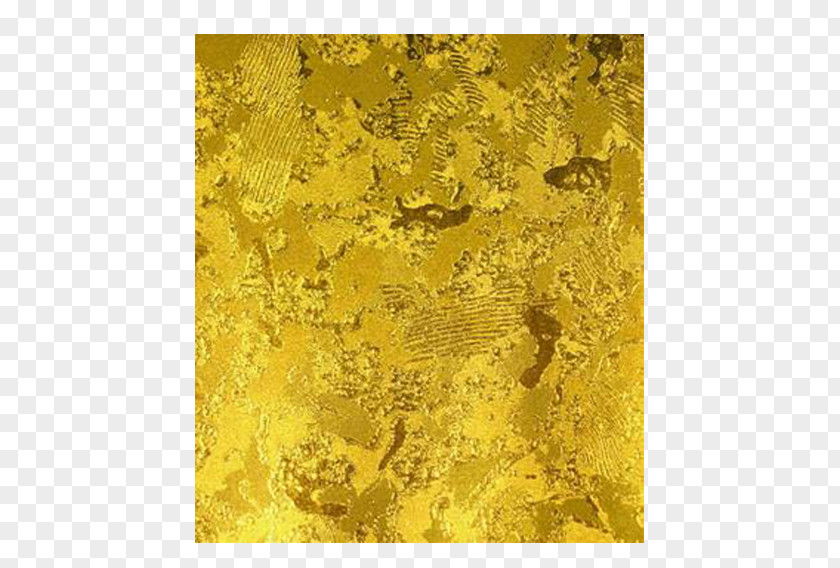 Gold Foil Texture Mapping Leaf Wallpaper PNG