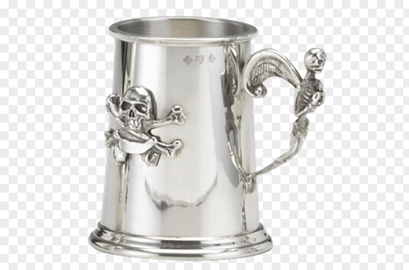 Pirate Skull Mug Tankard Pewter Beer Glasses Cup PNG