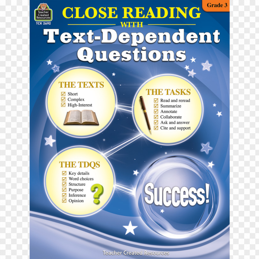 Subordinate Close Reading Using Text-Dependent Questions Grade 3 Comprehension PNG