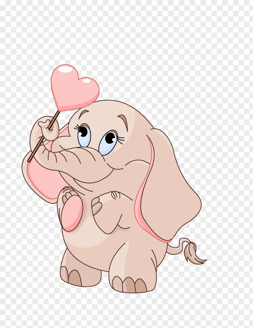 Cartoon Pink ElephantVector Material Giraffe Elephant Clip Art PNG