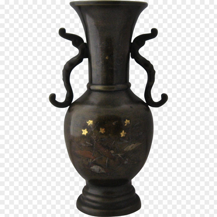 Vase Bronze Metal Meiji Period Copper PNG