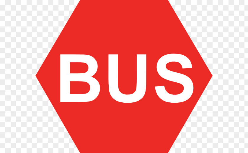 Bus Logo Red Hexagon Sign PNG