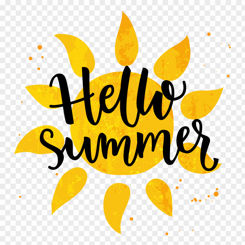 Hello Summer Banner Clip Art PNG