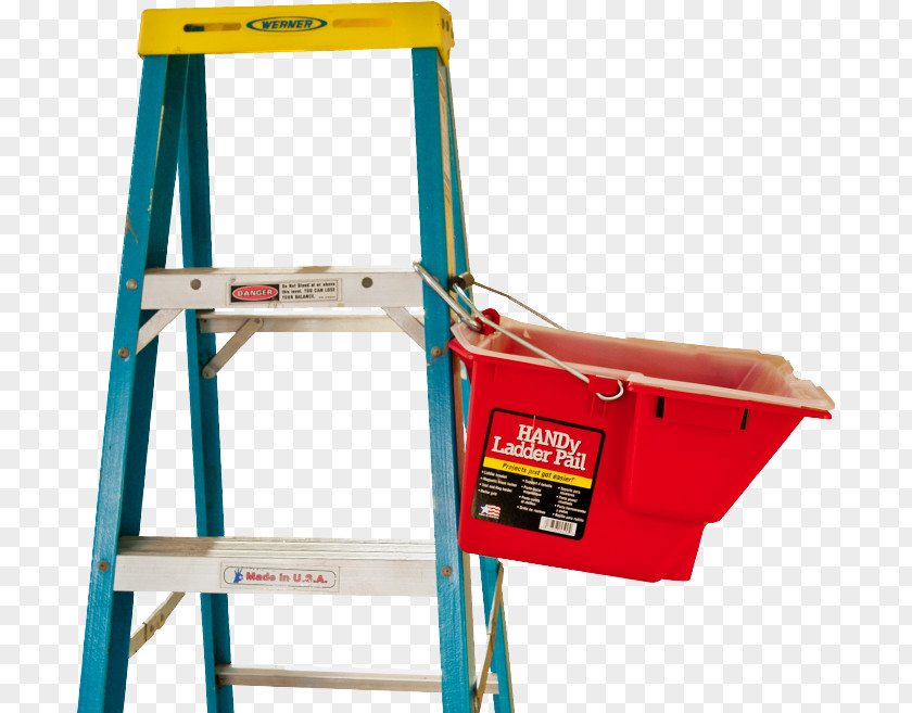 Ladder Paint Rollers Bucket Pail PNG