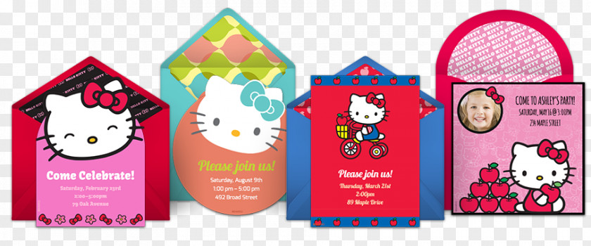 Party Invitation Card Hello Kitty Online Wedding Birthday PNG