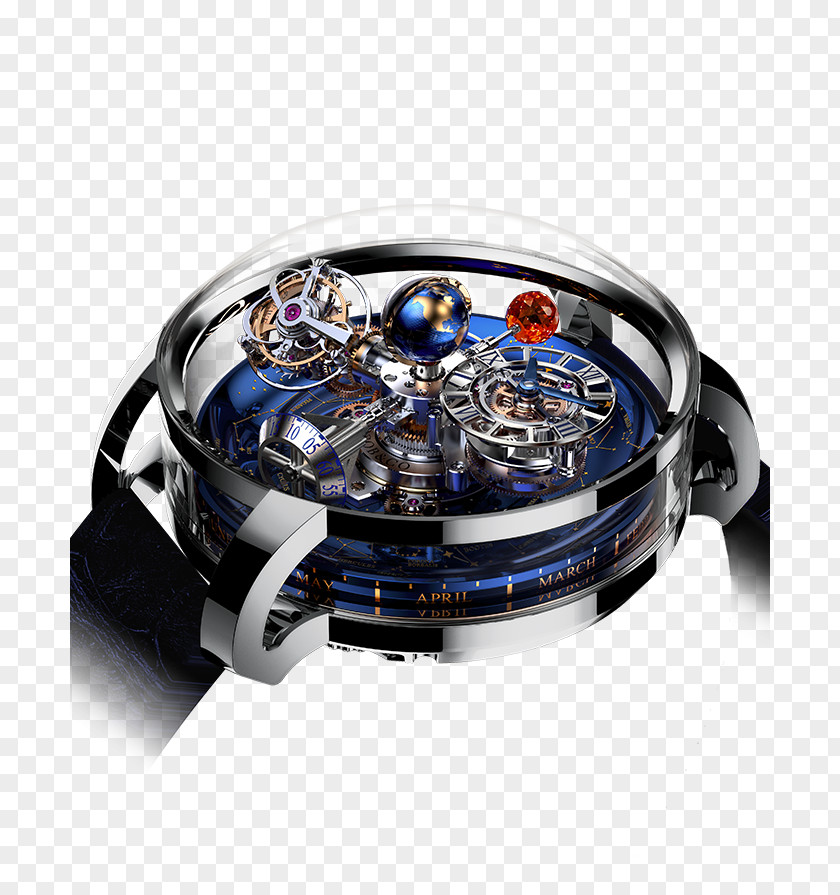 Platinum Safflower Three Dimensional Jacob & Co Astronomy Tourbillon Sky Star Chart PNG