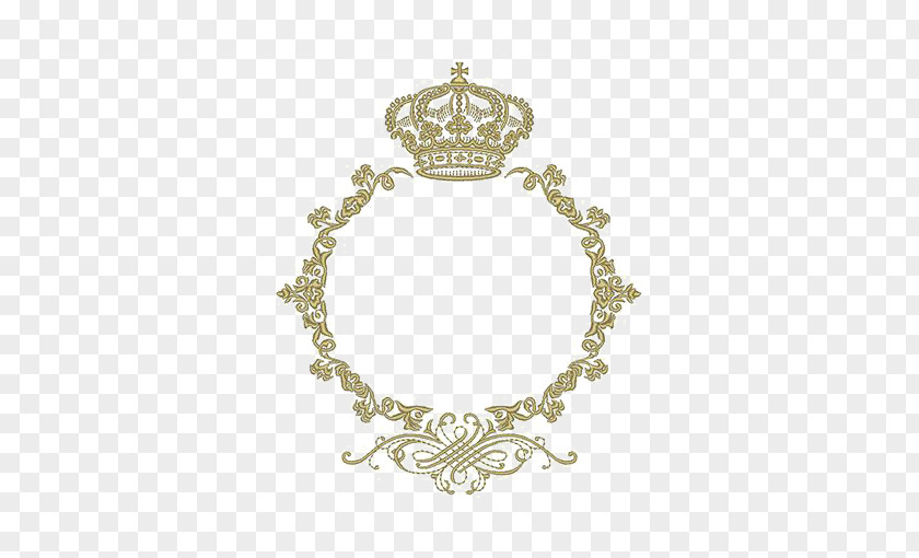 Round Border Monogram Crown Picture Frame Marriage Embroidery PNG