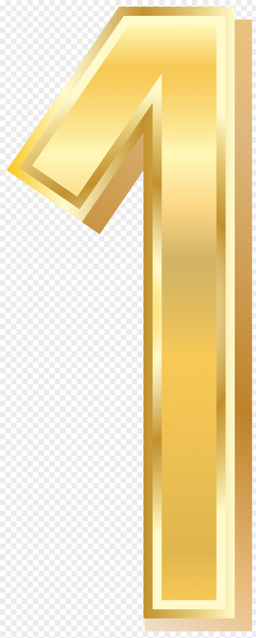 Gold Style Number One Clip Art Image Numerical Digit Decimal Numeral System PNG