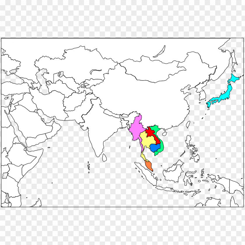 Map Southeast Asia Blank Western South PNG