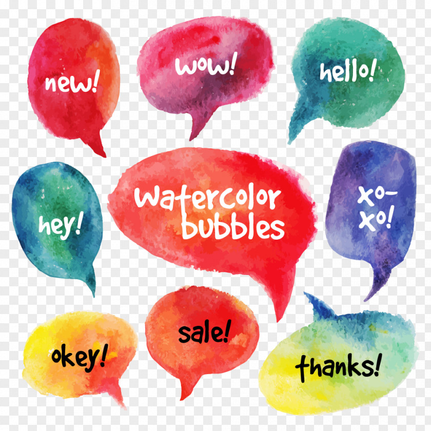 Boubles Watercolor Vector Graphics Illustration Painting Speech Balloon PNG