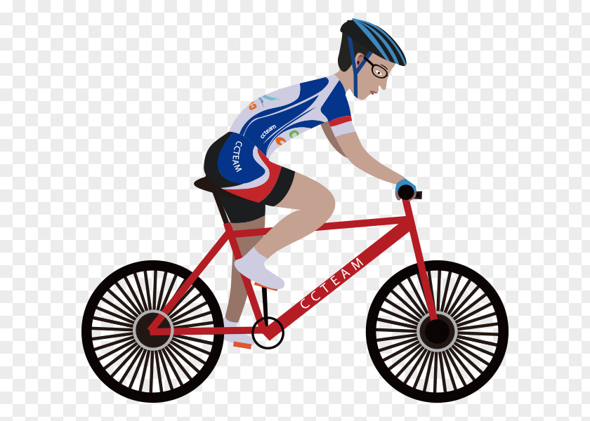 Hand-painted Cartoon Bike Ride People Fixed-gear Bicycle BMX PNG