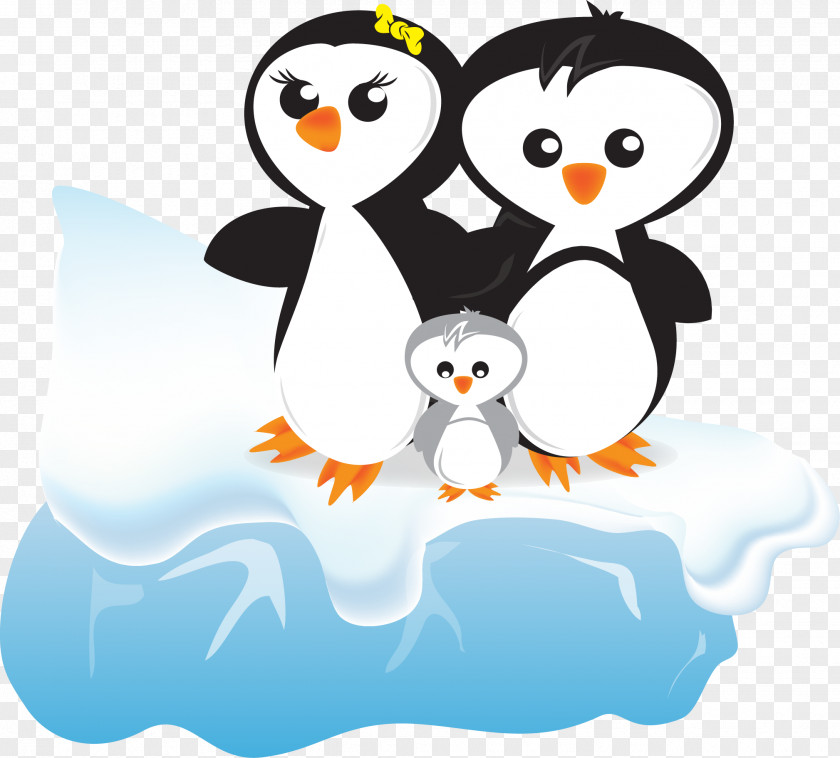 Ice Vector Penguin Family Cartoon Clip Art PNG