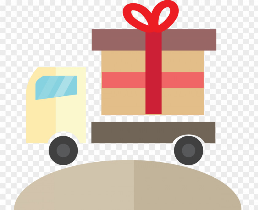 Vector Illustration Flat Delivery Truck Gifts PNG